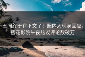 丑闻终于有下文了！圈内人现身回应，樱花影院午夜热议评论数破万
