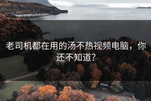 老司机都在用的汤不热视频电脑，你还不知道？