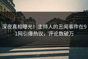 深夜真相曝光！主持人的丑闻事件在91网引爆热议，评论数破万