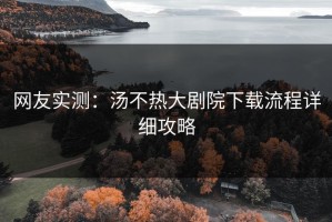 网友实测：汤不热大剧院下载流程详细攻略