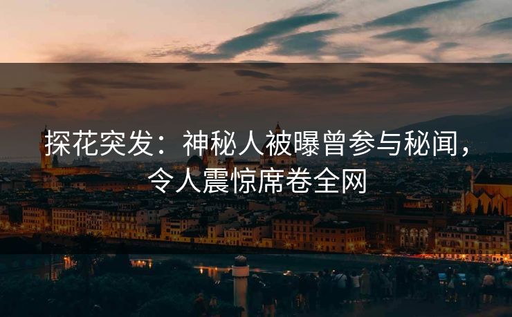 探花突发：神秘人被曝曾参与秘闻，令人震惊席卷全网