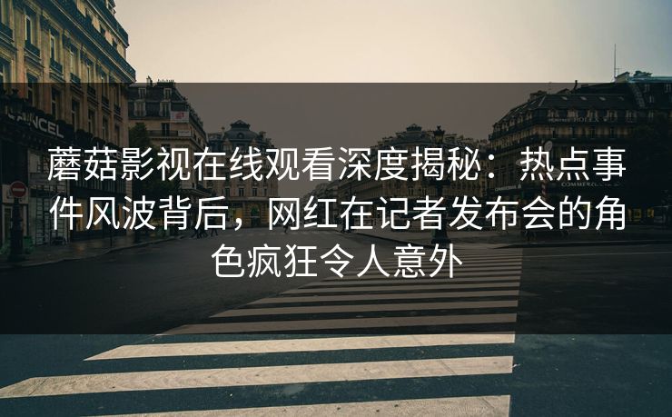蘑菇影视在线观看深度揭秘：热点事件风波背后，网红在记者发布会的角色疯狂令人意外