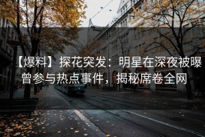 【爆料】探花突发：明星在深夜被曝曾参与热点事件，揭秘席卷全网