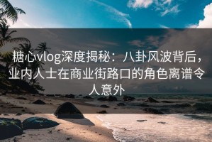 糖心vlog深度揭秘：八卦风波背后，业内人士在商业街路口的角色离谱令人意外
