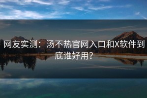 网友实测：汤不热官网入口和X软件到底谁好用？