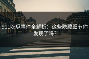 911吃瓜事件全解析：这些隐藏细节你发现了吗？