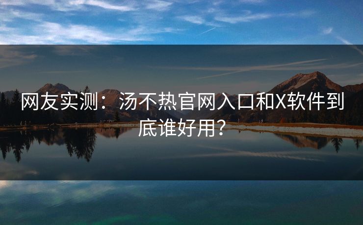 网友实测：汤不热官网入口和X软件到底谁好用？