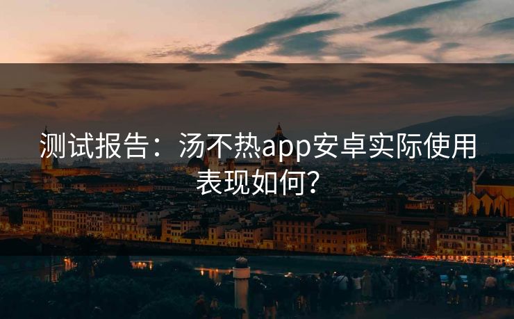 测试报告：汤不热app安卓实际使用表现如何？